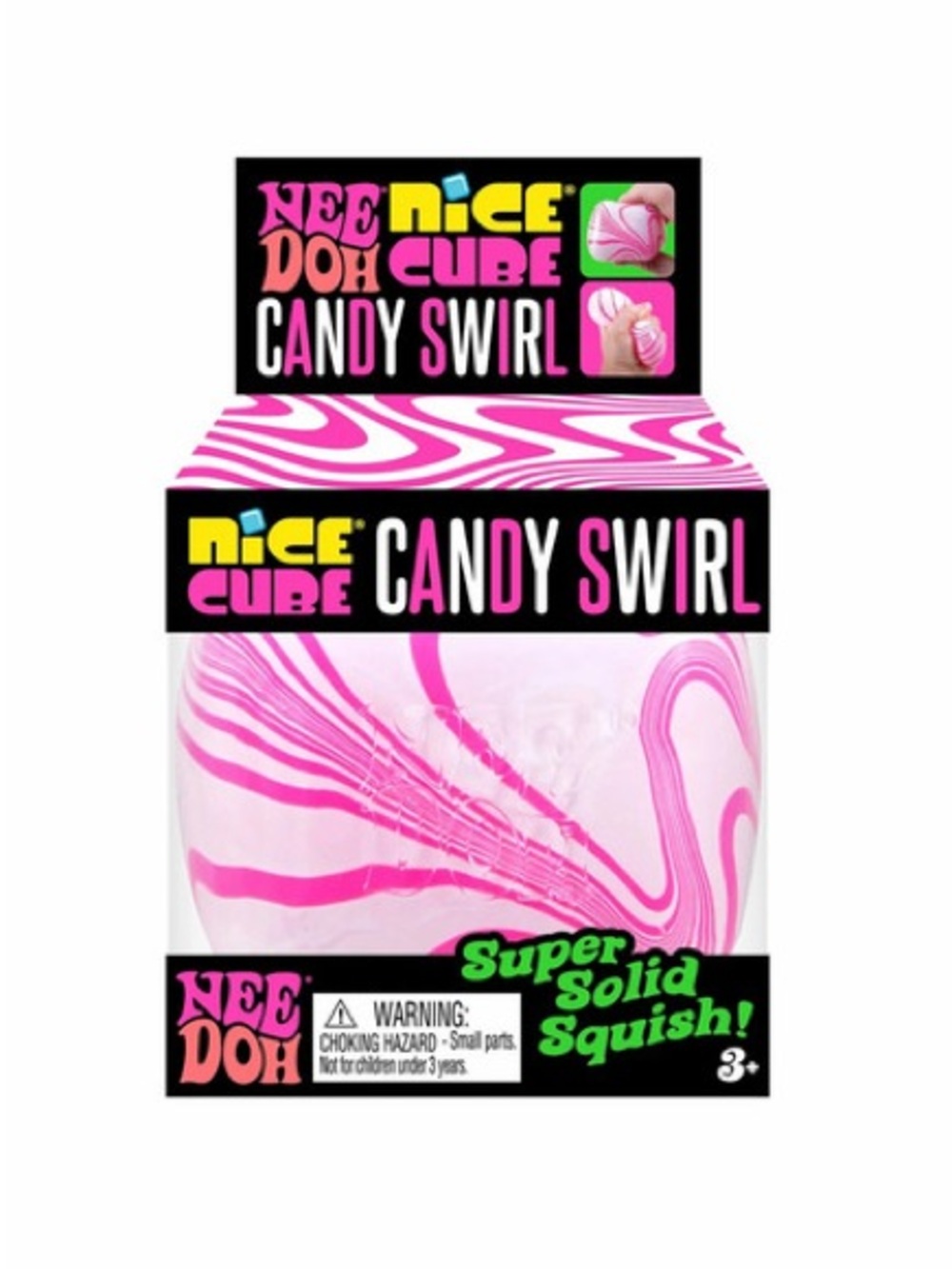 Schylling NeeDoh Cube Candy Swirl Super Solid Squish Squishy Toy NWT 1 peice